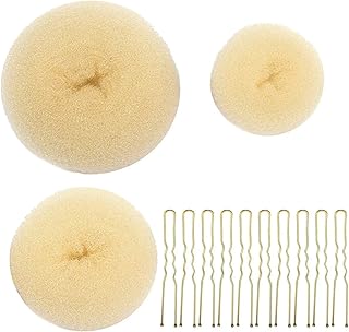 Donut Bun Maker,TsMADDTs 3pcs Hair Bun Maker with Bobby Pins Blonde 20pcs Doughnuts Sock Bun Ring Styler Maker