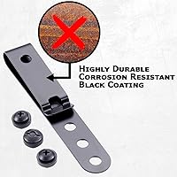 Vista 5 de HolsterSmith - Clip universal de metal para cinturón para hacer fundas, modelo 5, (3 agujeros), color negro táctico