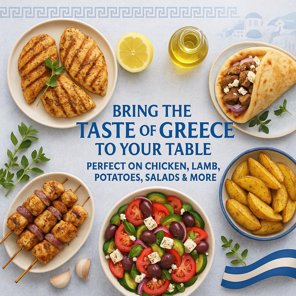 Nikos Kitchen All Purpose Greek Seasoning Blend - Mediterranean Spice Mix for Chicken, Lamb, Gyro, Greek Salad, Potatoes, Fish and Vegetables - NO MSG - 3.9oz - Image 5