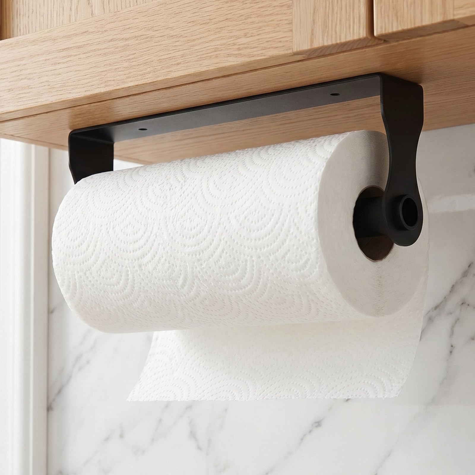 Solvio Kitchen Roll Holder Under Cabinet,No Drill for Kitchen, Pantry
