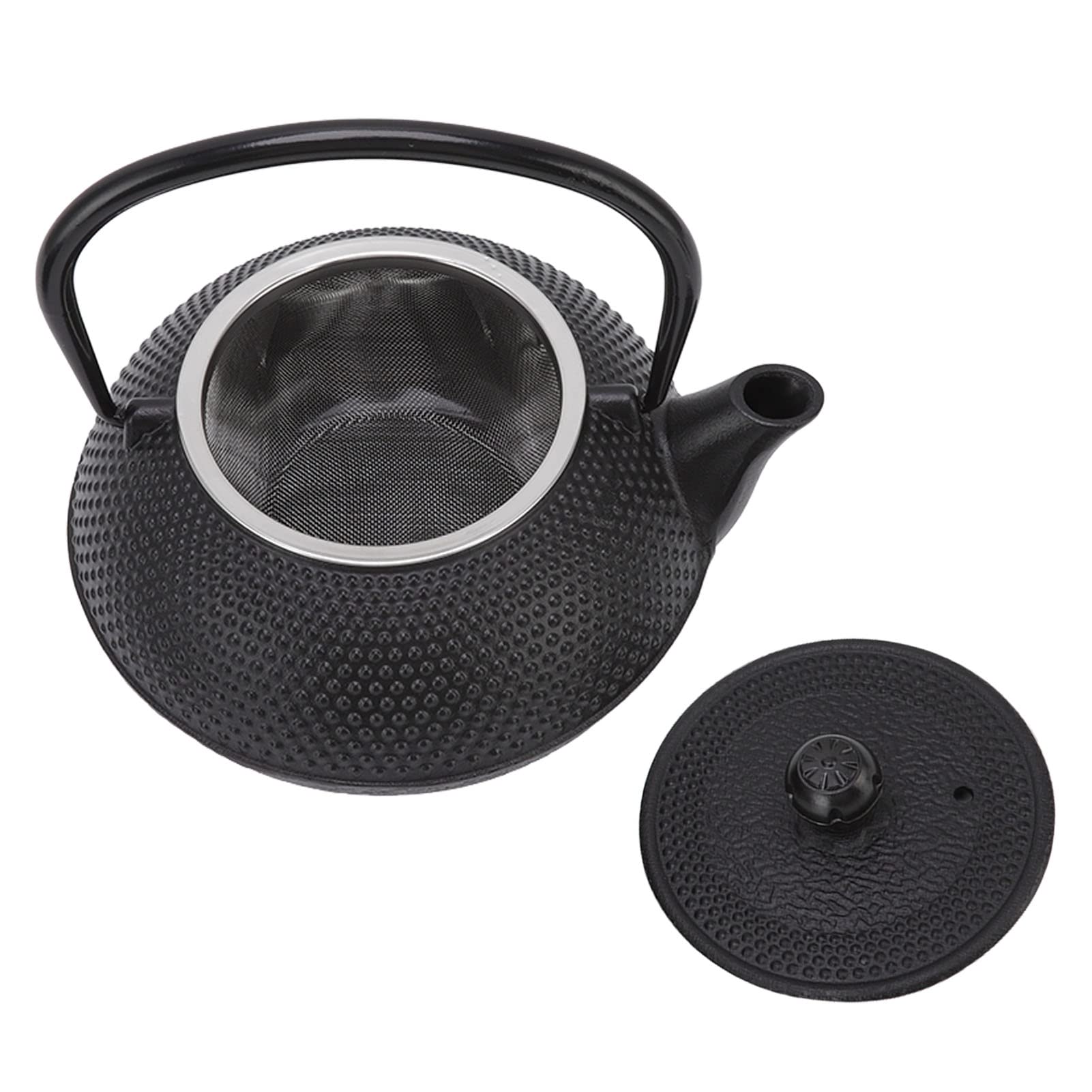 Yosoo Health Gear Zestaw Czajników żeliwnych Żeliwny Czajniczek 800 Ml z Sitkiem Do Filiżanek Podgrzewacz Maty Japoński Czajnik Do Herbaty Parzenia Herbaty Sypkiej Liściasty Użytku Domowego