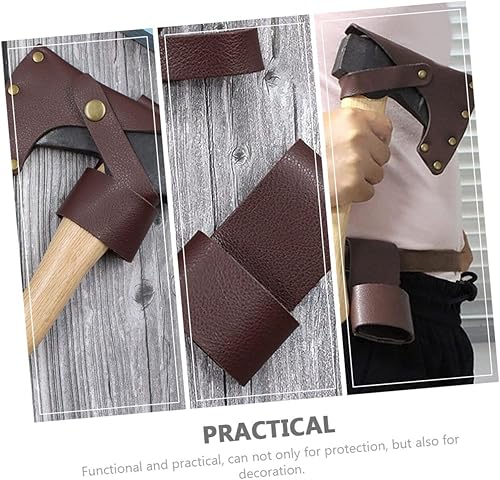 Miniatura 5 de Funda protectora de hacha y fácil de transportar hecha de piel sintética gruesa, ideal para actividades al aire libre