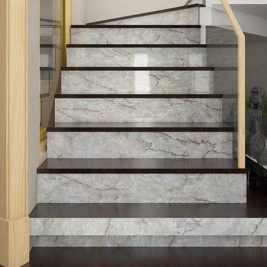 Livelynine 36 Inch Wide Marble Contact Paper for Countertops Waterproof Glossy Light Green Marble Wallpaper Peel and Stick Countertop Kitchen Counter Top Covers Laminate Counter Top Vinyl Wrap Table
