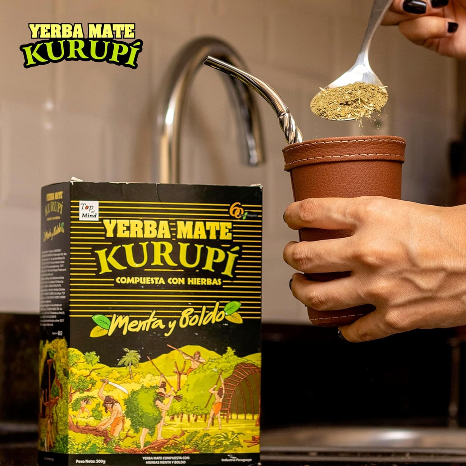 Yerba Mate Kurupí Herbal Variety Pack – 2 Mint & Lemon + 2 Mint & Boldo - Paraguayan Yerba Mate Tea Blend - 4 Packs of 1.1 Lbs (Total 4.4 Lbs)