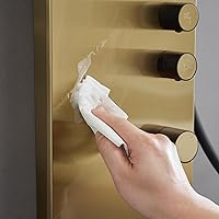 Vista 6 de BWE Panel de ducha 3 en 1, sistema de torre de acero inoxidable, cabezal de ducha de lluvia con ducha de mano y chorros corporales de masaje