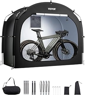 VEVOR Abri &agrave; V&eacute;lo pour 3-4 V&eacute;los Tente de Rangement Spacieuse &Eacute;tanche, Fen&ecirc;tre Ventil&eacute;e, Poteaux Fibre de Verre, Double Fermeture &Eacute;clair, Tissu Oxford, Porte Simple, Facile &agrave; Installer, pour Ext&eacute;rieur