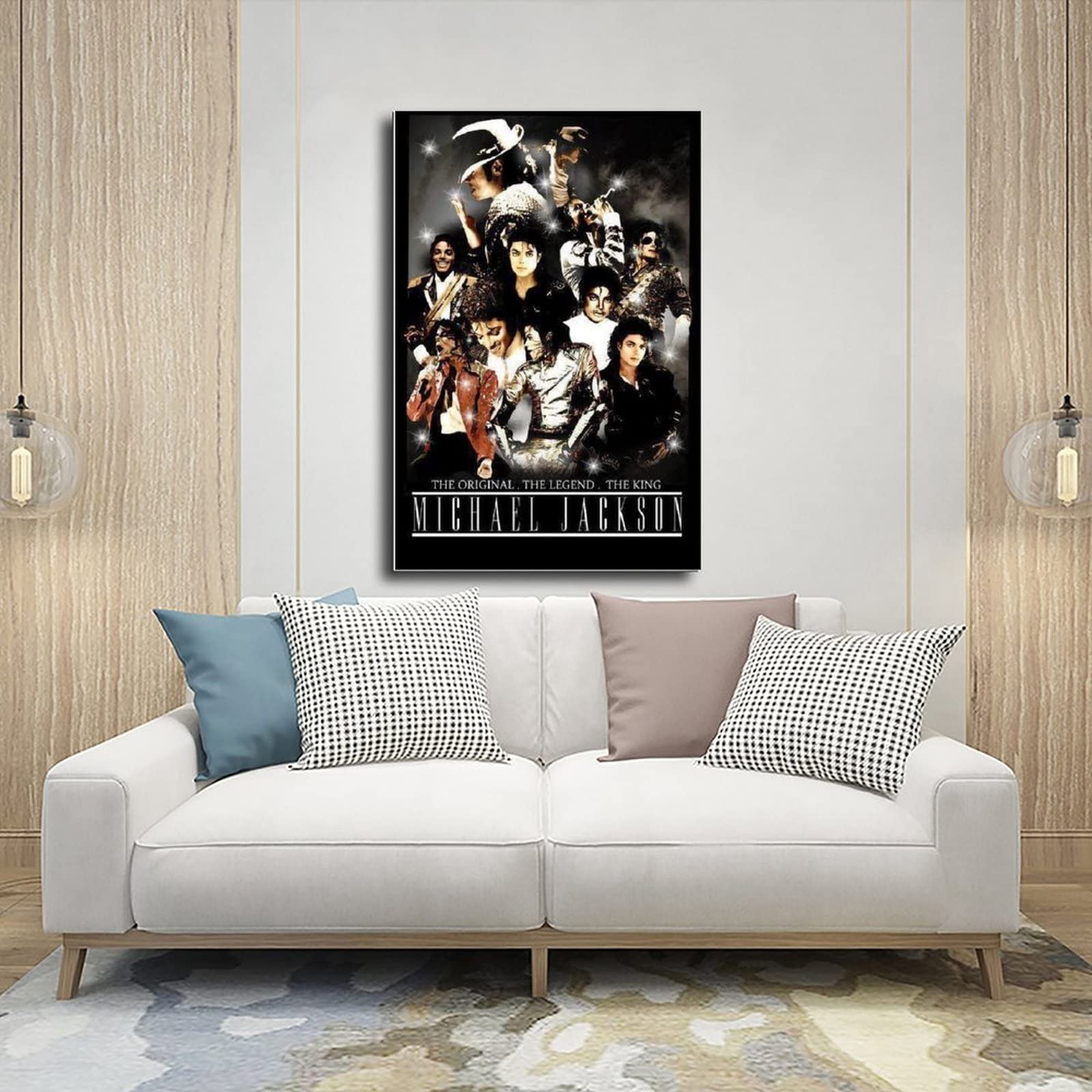 YBRAVO Poster decorativo da parete con Michael Jackson Young, stampa artistica moderna su tela, poster decorativo per camera da letto, 30 x 45 cm