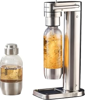 Sparkling Water Maker - 304 Stainless Steel Soda Maker, Carbonates Any Drink, Carbonator Machine with BPA Free Bottles(1L+0.5L) (CO2 Carbonator NOT Included)