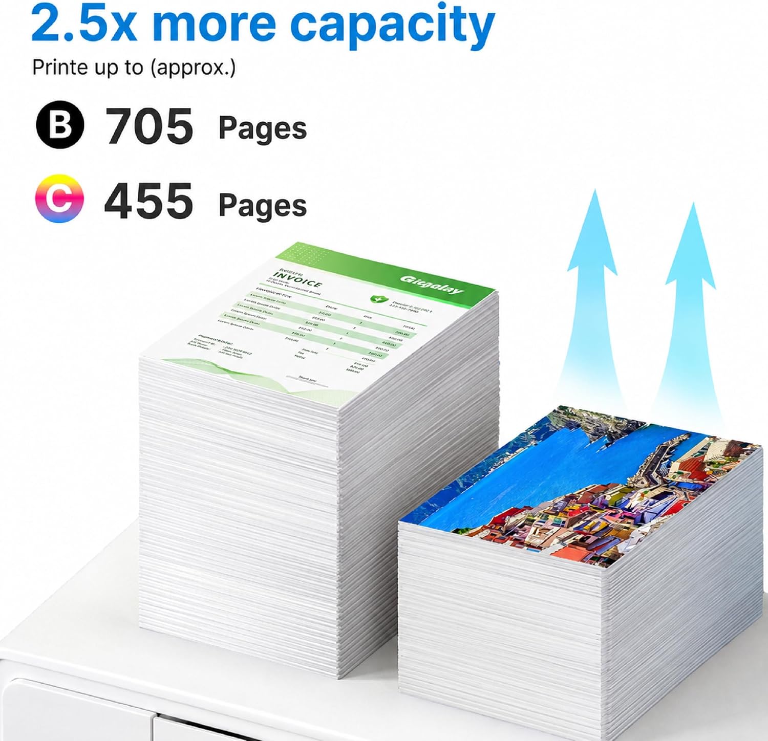 67 XL Ink Cartridge for HP Printers Black/Color Combo Pack 2 Pack image 3
