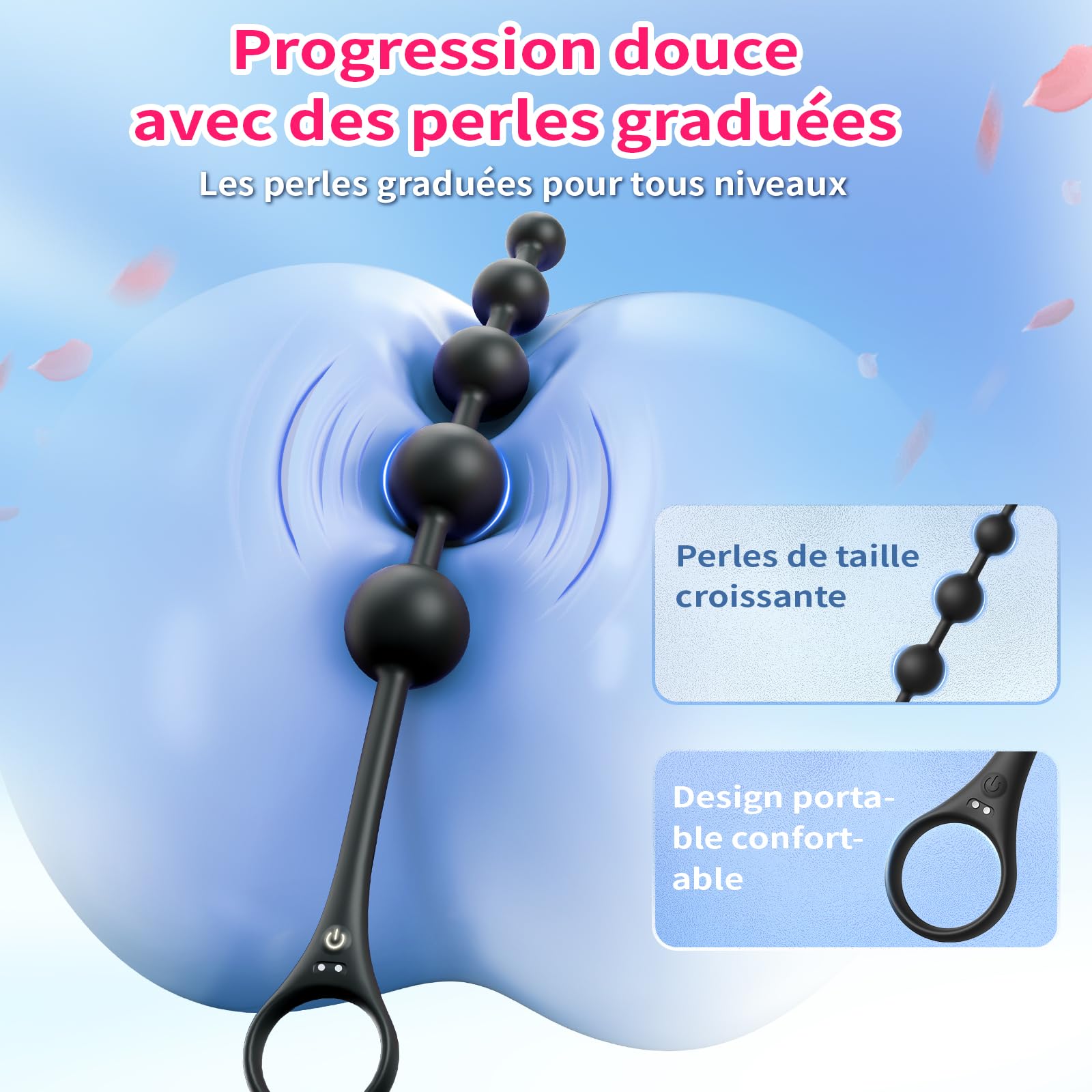Perles Anales Sex Toýs Homme - Plug Anal Vibromasseur Sextoy Gode Homme Femme pour Anus Gay Sex Toys Anneau Penien Vibrant Débutante Sextoyse Couple Plaisir avec 9 Vibration, APP Prostate Plugs Anals