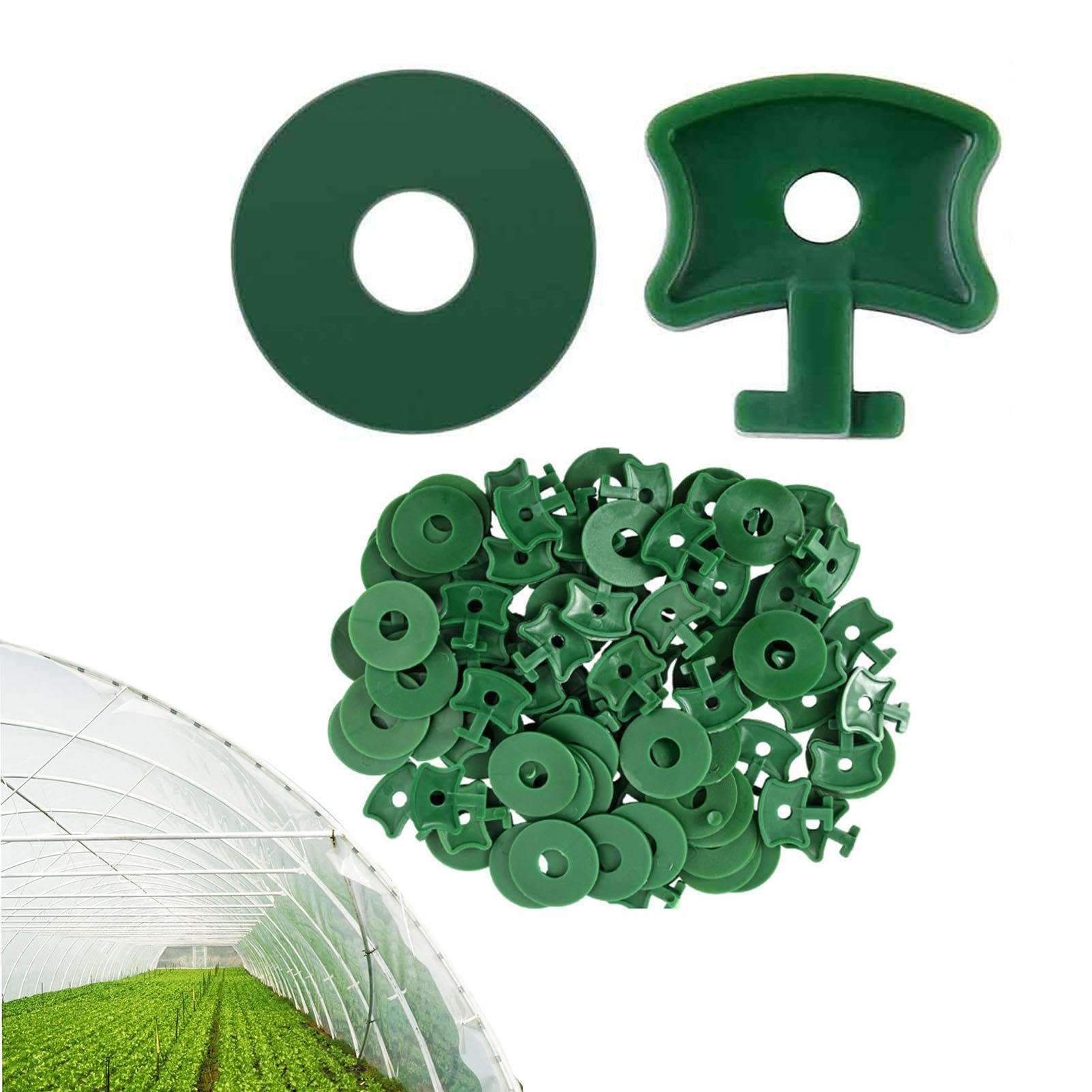 Eastuy 100 Spacers + 100 Fixing Clips Garden Clamps - Greenhouse Twist Clips Washers Set | Shading And Insulation Twist Clips For Fixing Greenhouse Bubble Wrap Sunshade Net Insulation Shading