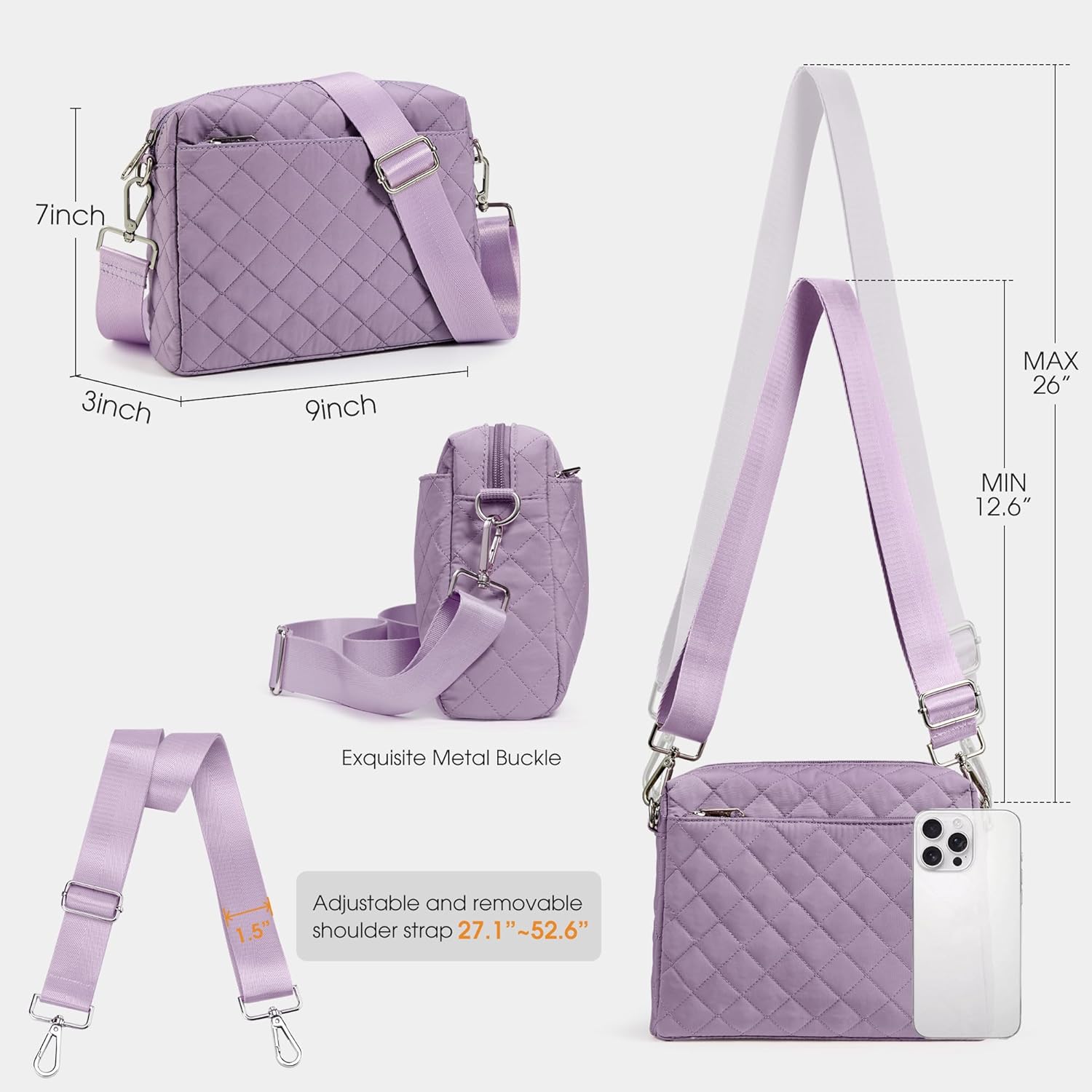 KALIDI Small Women's Crossbody Handbags Quilted Crossbody Bags for Women Ladies Lightweight Puffer Shoulder Purse | Small, for Women, Ladies, Lightweight, Puffer - Image 5