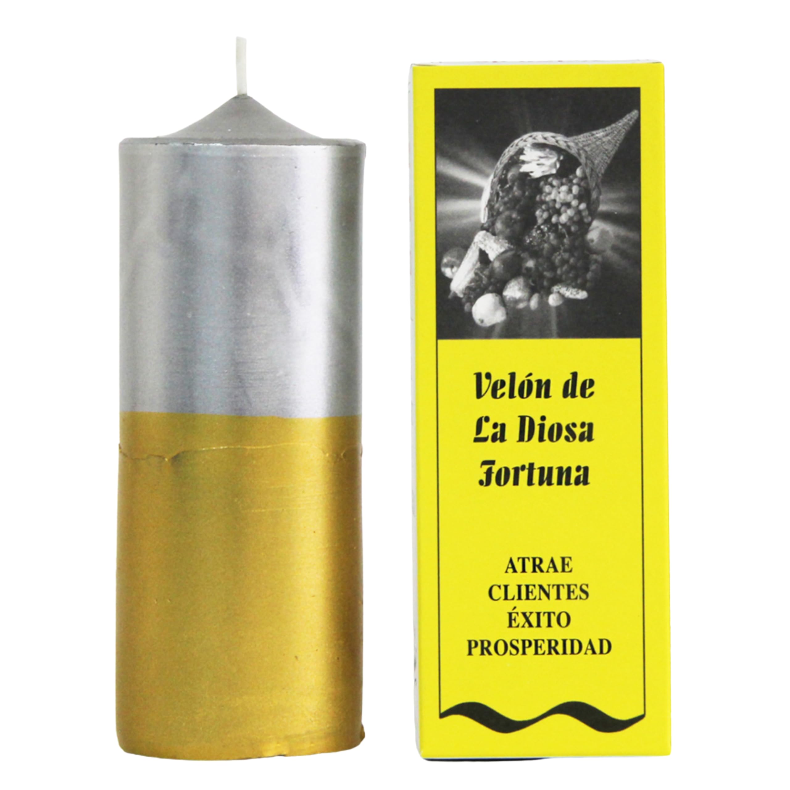 Velón Preparado Diosa Fortuna – Ritual con Vela Dorada para Atraer Dinero, Clientes y Prosperidad | Vela Esotérica para Negocios y Ventas | Hecho a Mano con Hierbas | Incluye Instrucciones y Oración