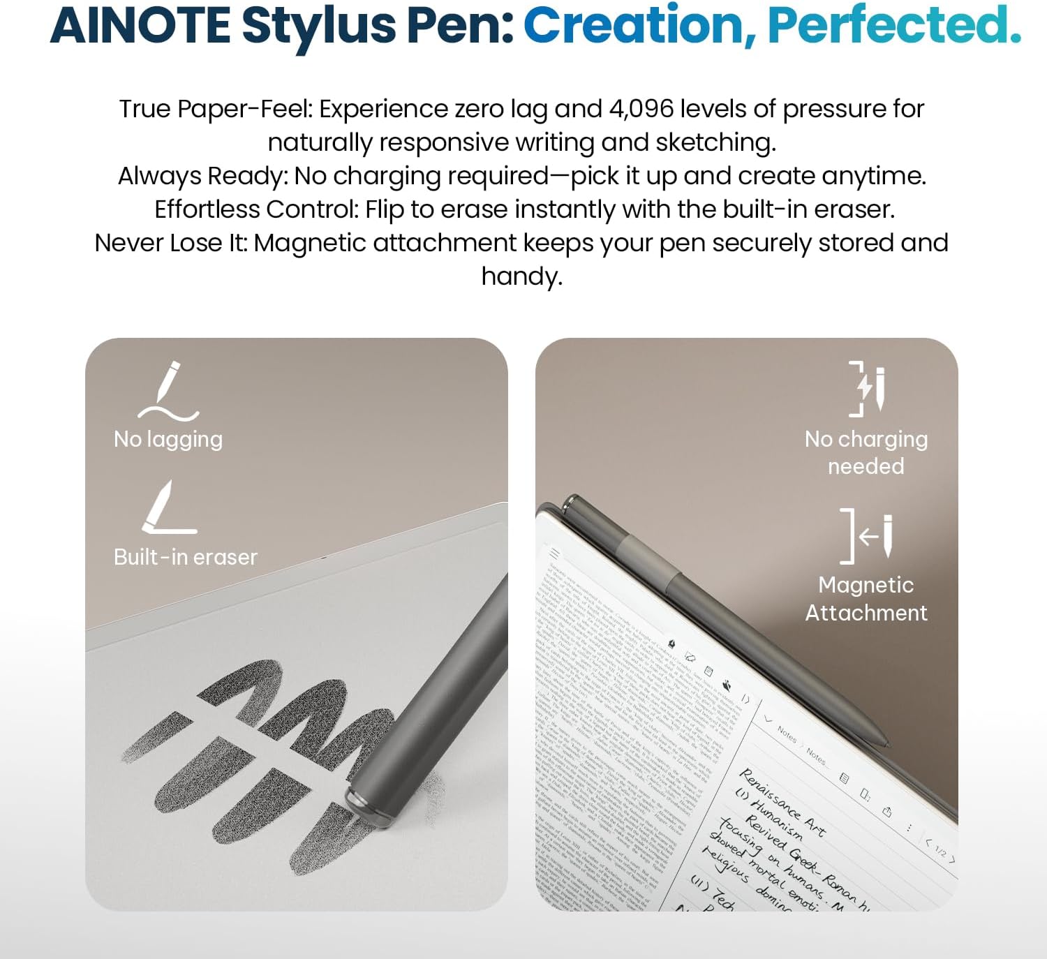 iFLYTEK AINOTE 2: 10.65" E-Ink Digital Paper Tablet – AI Meeting Assistant, Automated Smart Summaries, Live Voice-to-Text Transcription & Included Stylus
