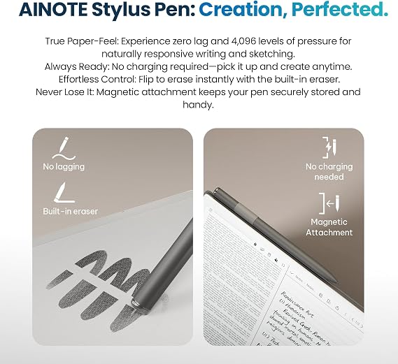 iFLYTEK AINOTE 2: 10.65 E-Ink Digital Paper Tablet AI Meeting Assistant, Automated Smart Summaries, Live Voice-to-Text Transcription & Included Stylus
