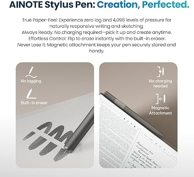 iFLYTEK AINOTE 2: 10.65 E-Ink Digital Paper Tablet AI Meeting Assistant, Automated Smart Summaries, Live Voice-to-Text Transcription & Included Stylus