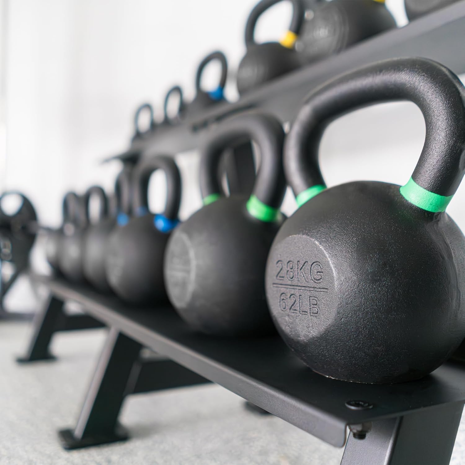 Synergee Kettlebell Storage Rack - Gym Storage Rack for Fitness Equipment Organization - 2-Tier Shelf for Holding Synergee Kettlebell Set