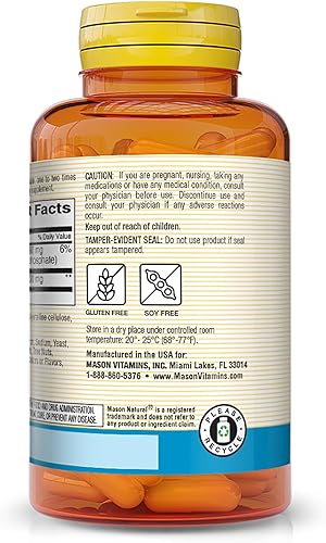 Miniatura 3 de MASON NATURAL L-Arginina 500 mg con calcio - Apoya la circulación saludable y la función vascular, suplemento de óxido nítrico, 60 cápsulas