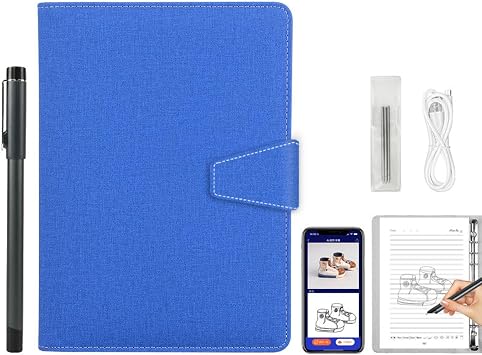 Smart Digital Sketchbook with A5 Erasable Paper Refill + 5 Spare Refills, Intelligent Digital Sketchbook Pro V2, Smart Sync Pen & Notebook, Drawing, Writing, Note-Taking,Blue