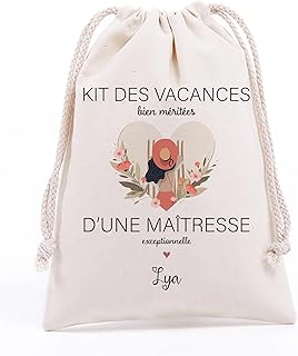Générique kit de survie personnalisé maîtresse pochon cadeau maitresse cadeau nounou cadeau atsem super maitresse sac plage vacance super maitresse