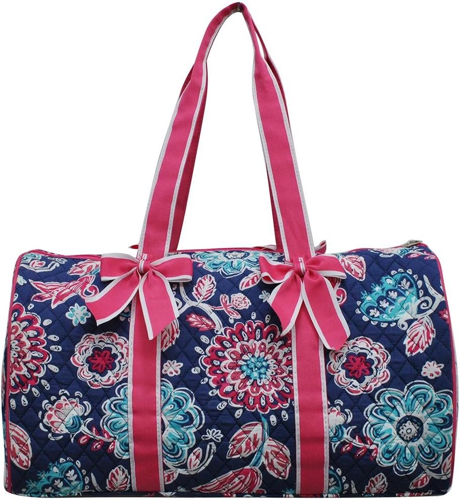 NGIL Quilted Weekend Travel Overnight 20" Large Duffle Bag 2018 Spring Collection (Medievil Hot Pink)