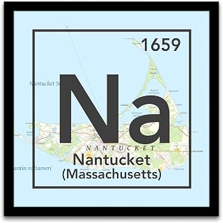 Nantucket Massachusetts Na Vintage Periodic Chart Map Art Print, Unframed, Atlas Road Map Home & Wall Decor, Wedding - Housewarming Gift, All Sizes