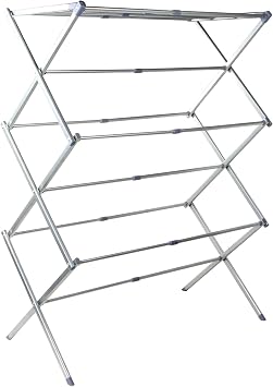 Expandable Folding Clothes Airer | 7.5m Drying Space | Washing Drying Rack | Space Saving 3 Tier Folding Design for Easy Storage | M&W