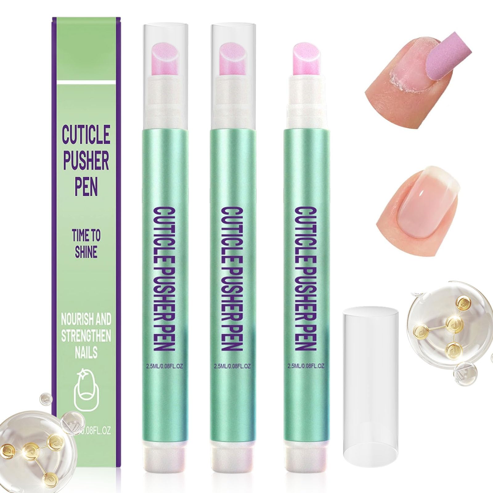 3 Pezzi 3 in 1 Penna per Cuticole Riparazione Di Screpolature E Secche Penna per Cuticole Unghie Idratazione Rafforza E Illumina Le Unghie