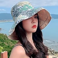 Vista 27 de Reversible Floral Sun Hats UV Protection UPF Packable Wide Brim Chin Strap Women