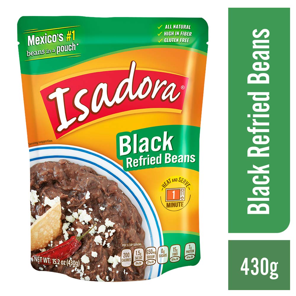 Isadora Black Refried Beans, 15.2-Ounce (Pack of 8)