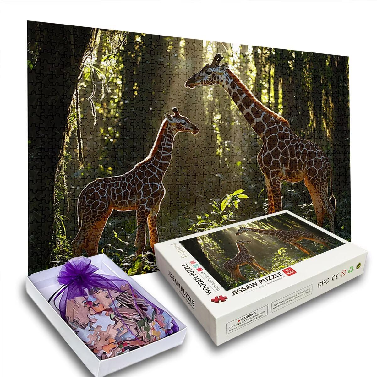 Puzzle 1500 Piezas Adultos, Puzzle 1500 Piezas de Madera, Rompecabezas para Adultos Animal Patrón, Rompecabezas Desafiante para Toda la Familia, Regalos Originales para Mujer Hombre, Tema: Jirafa, U-2