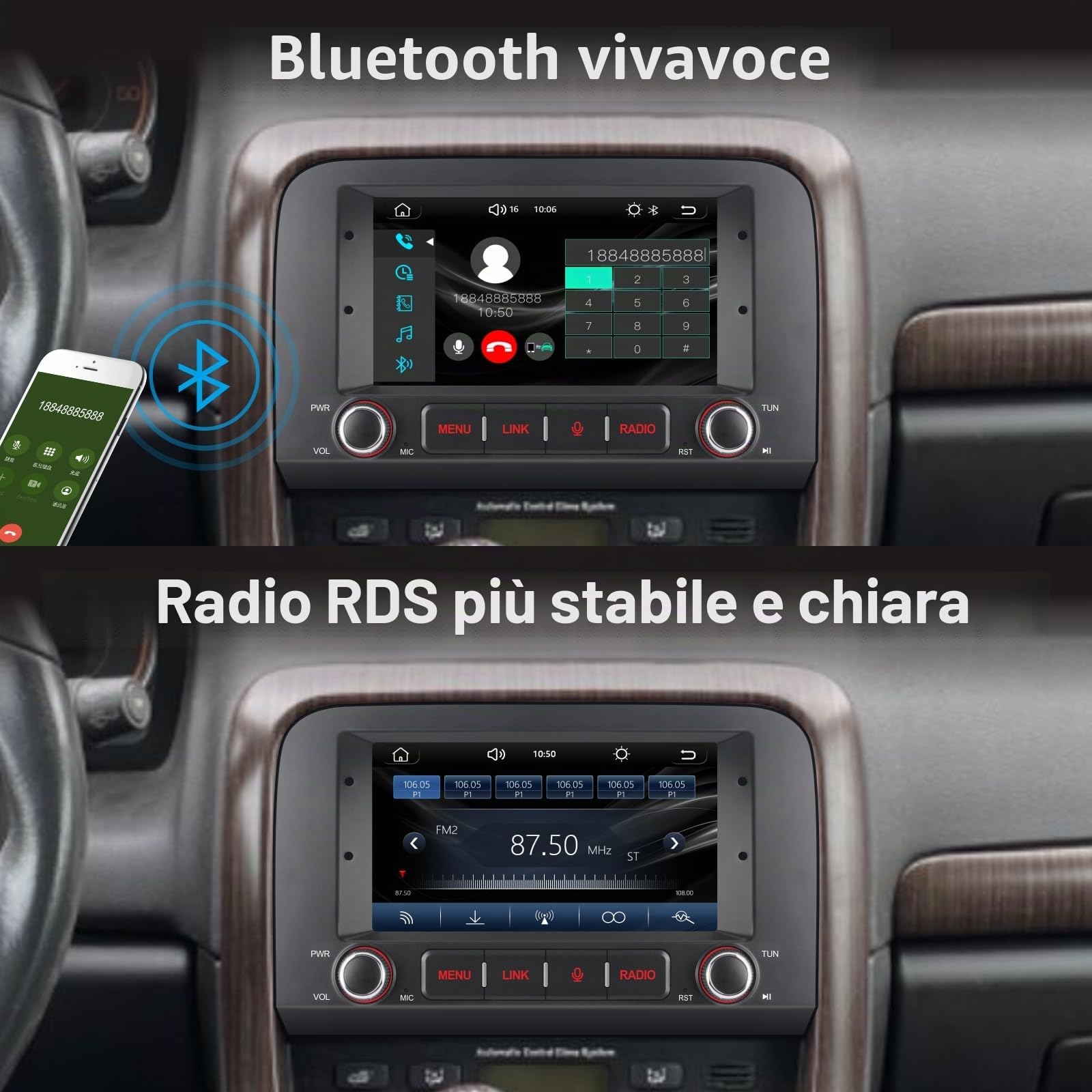 Car Radio per Fiat Croma 2005-2012 Autoradio Android con Senza fili CarPlay Android Auto Schermo tattile Stereo in plancia Auto con BT HiFi FM RDS Canbus