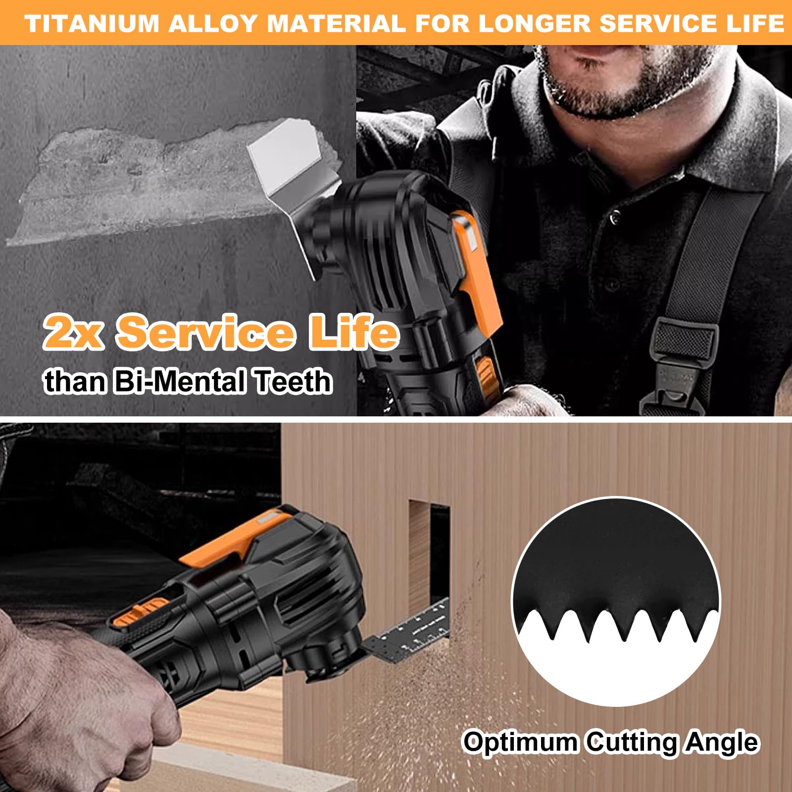 USHOP Set Lame Per Utensile Oscillante Multifunzione - Per Legno, Metallo E Plastica, Taglio E Levigatura - Foto 3