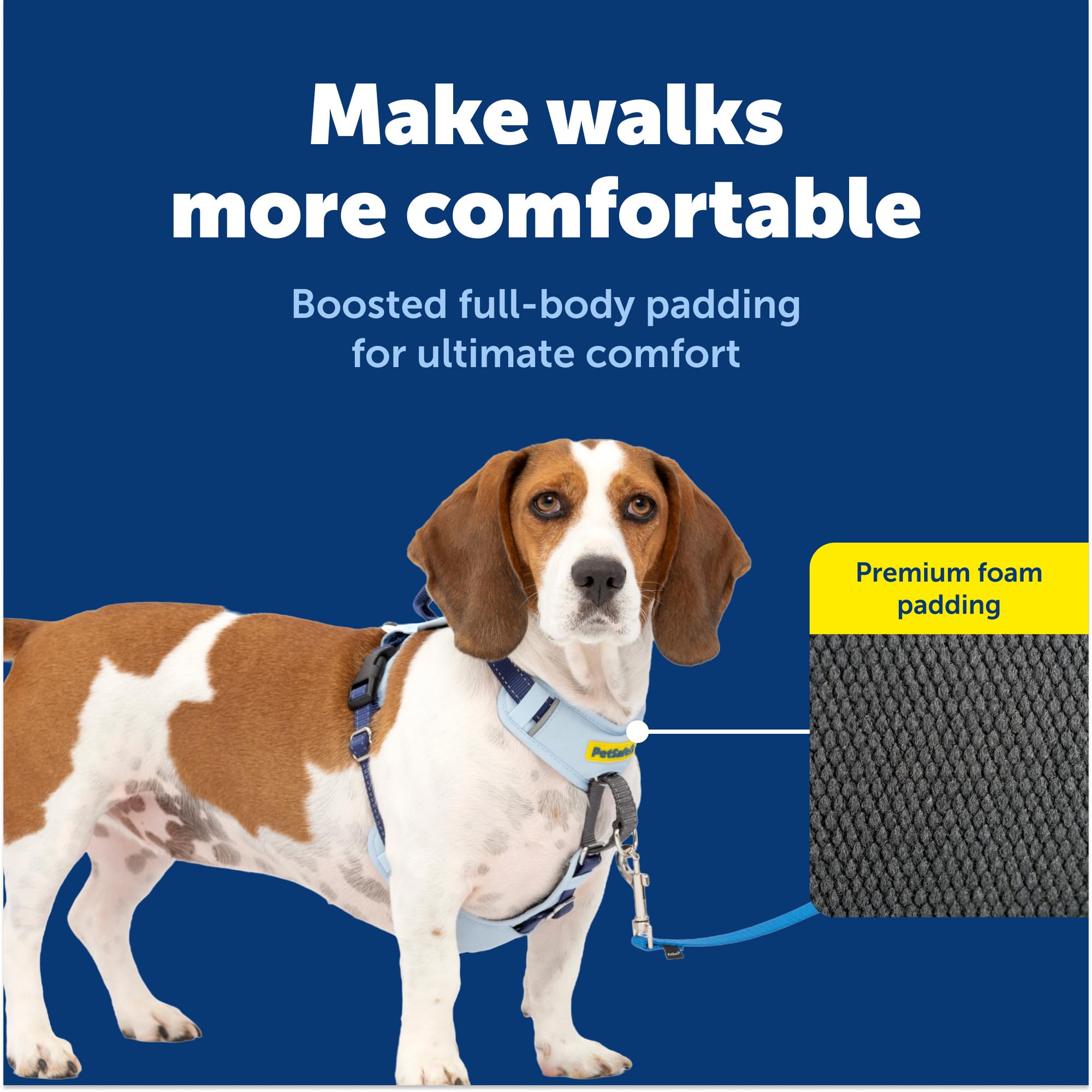 PetSafe Easy Walk Comfort Harnais Anti-Traction pour Chien - Rembourrage Complet du Corps - Meilleure Marche Lors de la première Utilisation - 5 Points d'ajustement, S/M, Bleu