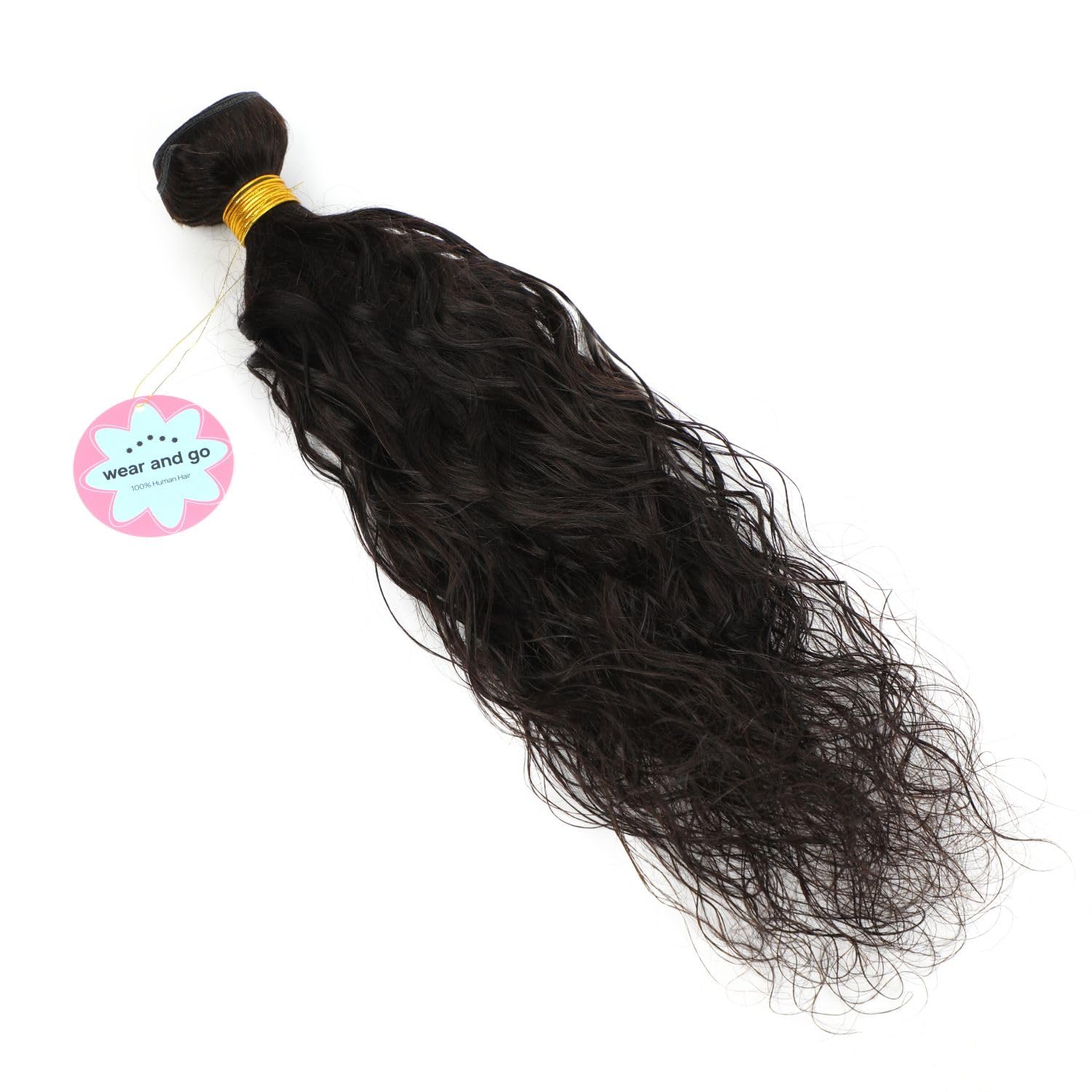 Generic WEAR AND GO Human Hair Bundles Natural Wave 20 Inch Single Bundle 100% Virgin Human Hair Thick and Full for Women Natural Black Color Hair Extensions