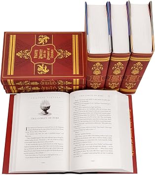 Juniper Books Harry Potter Boxed Set: Gryffindor Edition | 7 Hardcover Volumes with Custom Designed Art Book Covers | Author J.K. Rowling | Includes All 7 Volumes