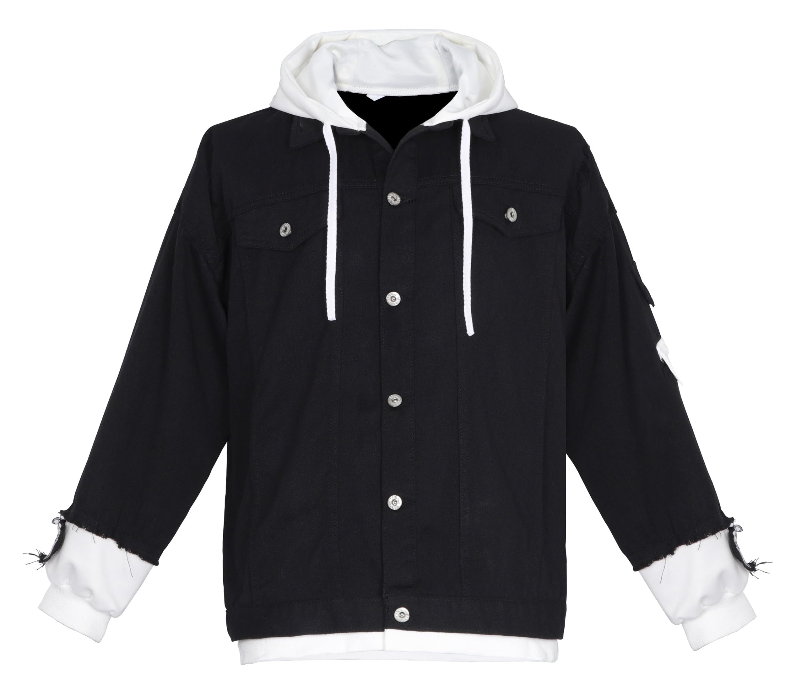 Anime Jeansjacke Hoodie Denim Jacket Langarm Trucker Jacke Übergangsjacke Frühling Herbst Kapuzenjacke Mantel für Damen Mädchen