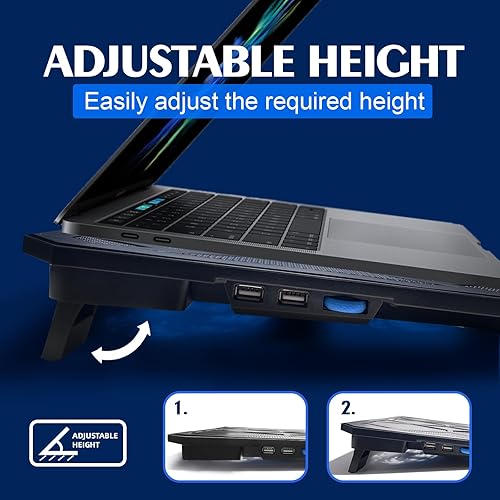 Miniatura 3 de NAGAN Almohadilla de refrigeración para laptop con 6 ventiladores, almohadilla de refrigeración ergonómica alimentada por USB para laptop con