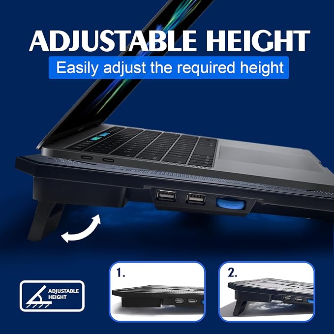 Base para notebook NAGAN con 6 ventiladores y altura ajustable miniatura 3