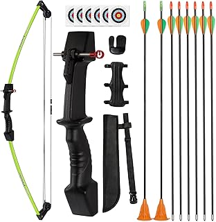 The7boX 18lb Junior Compound Bow Set, Archery Set, Dual Arrow Rest for Left and Right Hands Equipped with 6 Blunt Arrows 2 Sucker Arrows Suitable for Beginners Target Practice Outdoor Archery Training