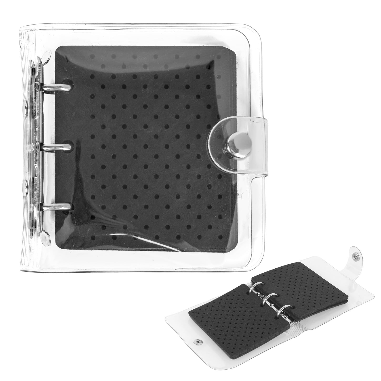 2pcs Enamel Pin Collection Display Book with 6 Pages, Portable Pinfolio Collector's Album for Trading Lapel Pin Badge Brooch, Black Felt Binder Organizer Holder with Clear Protective Storage Cover