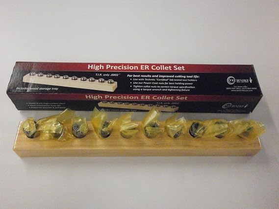 Techniks 10 Pc Super Precision Er16 Collet Set Metric 1mm - 10mm Chuck