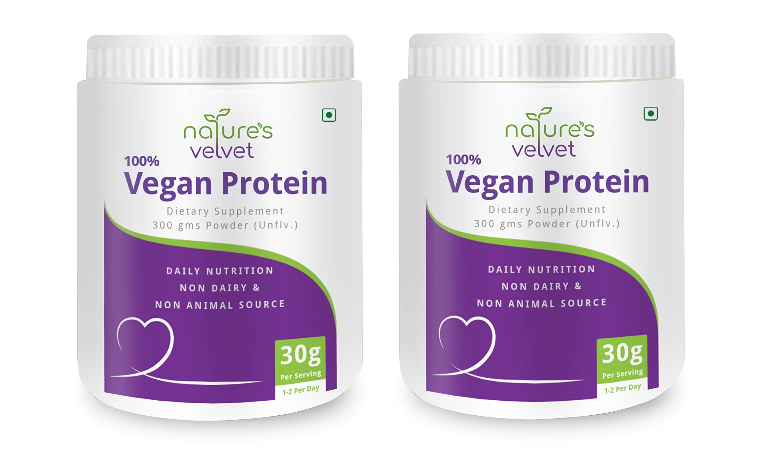 Natures Velvet Vegan Protein,100% Vegan & Plant Based Protein, Rich in BCAAs, 300gms - Pack of 2 (B07VDGH716) Amazon Price History, Amazon Price Tracker