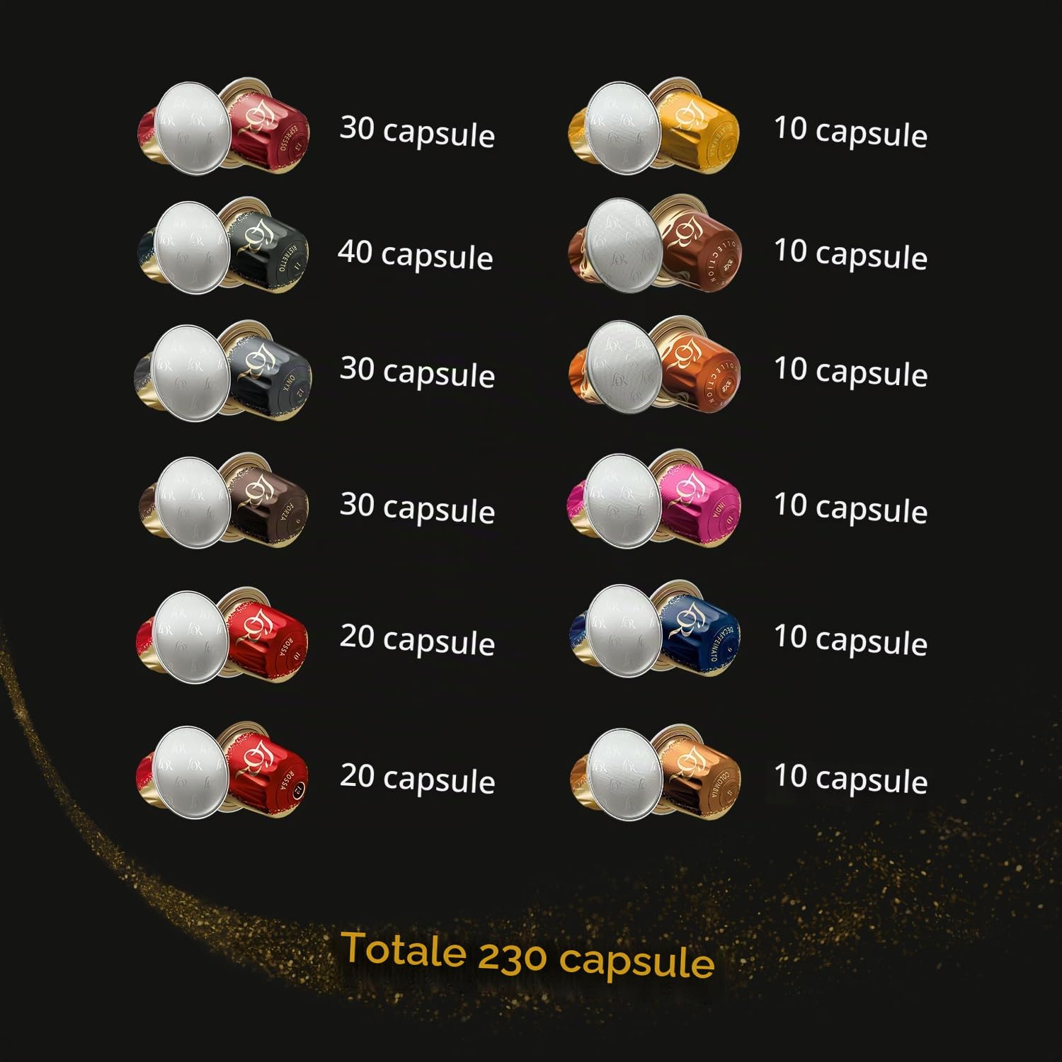 L'Or Capsule Caffè Espresso - Variety Pack Experience Supreme - 230 Capsule | 11 miscele differenti, in Alluminio, Compatibili con macchine Nespresso®* Original