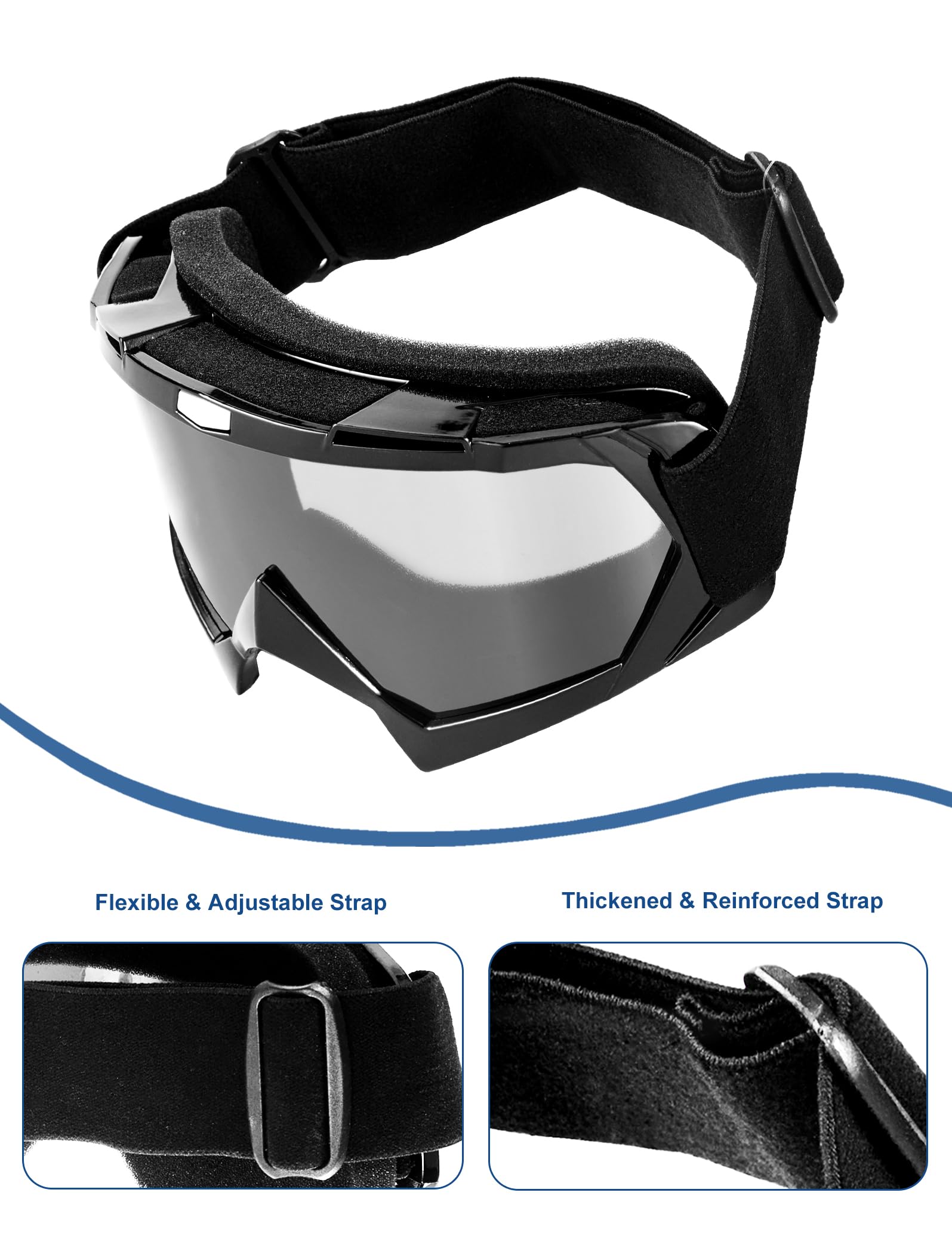Motocross-Schutzbrille, staubdicht, winddicht, Offroad-Rennen, MX, Quad-Rad, für Erwachsene, Herren, Damen, Jugendliche, 2 Stück