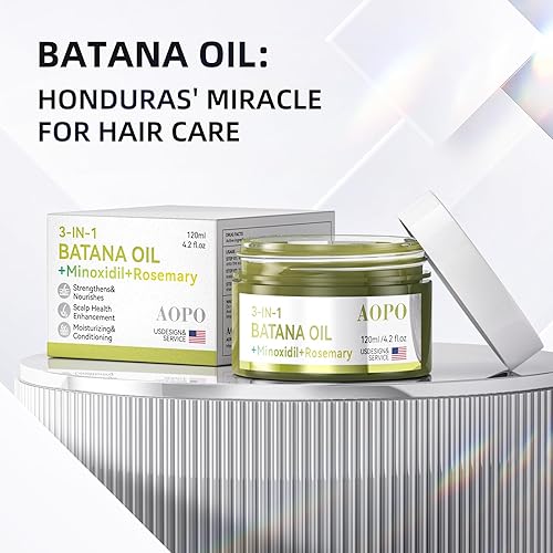 Miniatura 7 de Aceite de batana para el crecimiento del cabello, suero 3 en 1, 4.2 onzas, aceite de batana + minoxidil + romero, para el cuidado del cabello y el