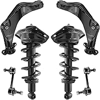 Vista 159 de Detroit Axle - Kit de puntales delanteros para Ford 2000-2004 Focus 2 puntales con muelle helicoidal 2 brazos de control inferiores con rótulas 2001