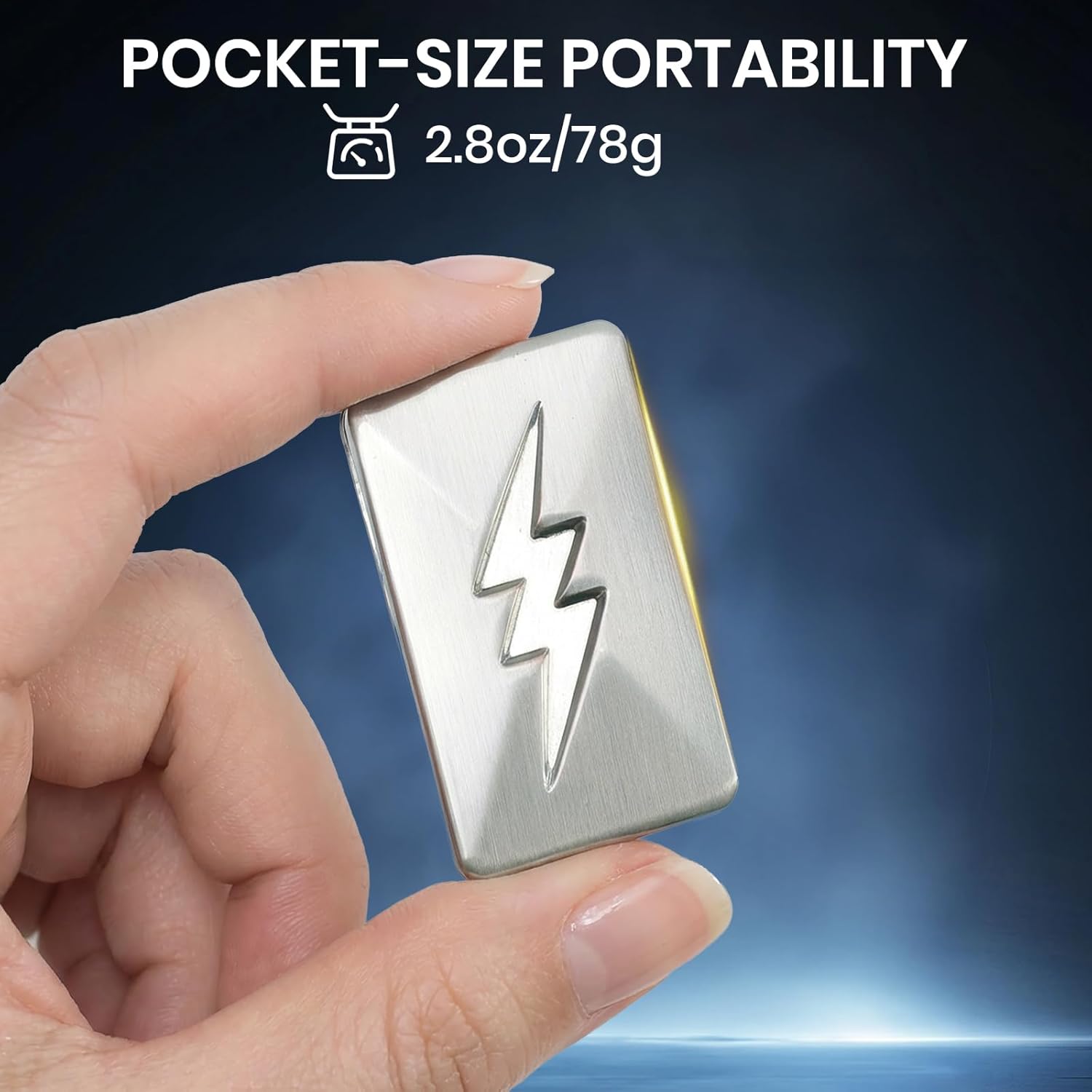 EDC Fidget Slider Toy, Lightning-Strike Metal Fidget Block Toy for Adults ADHD & Anxiety Autism Stress Relief Cool Desk Toy