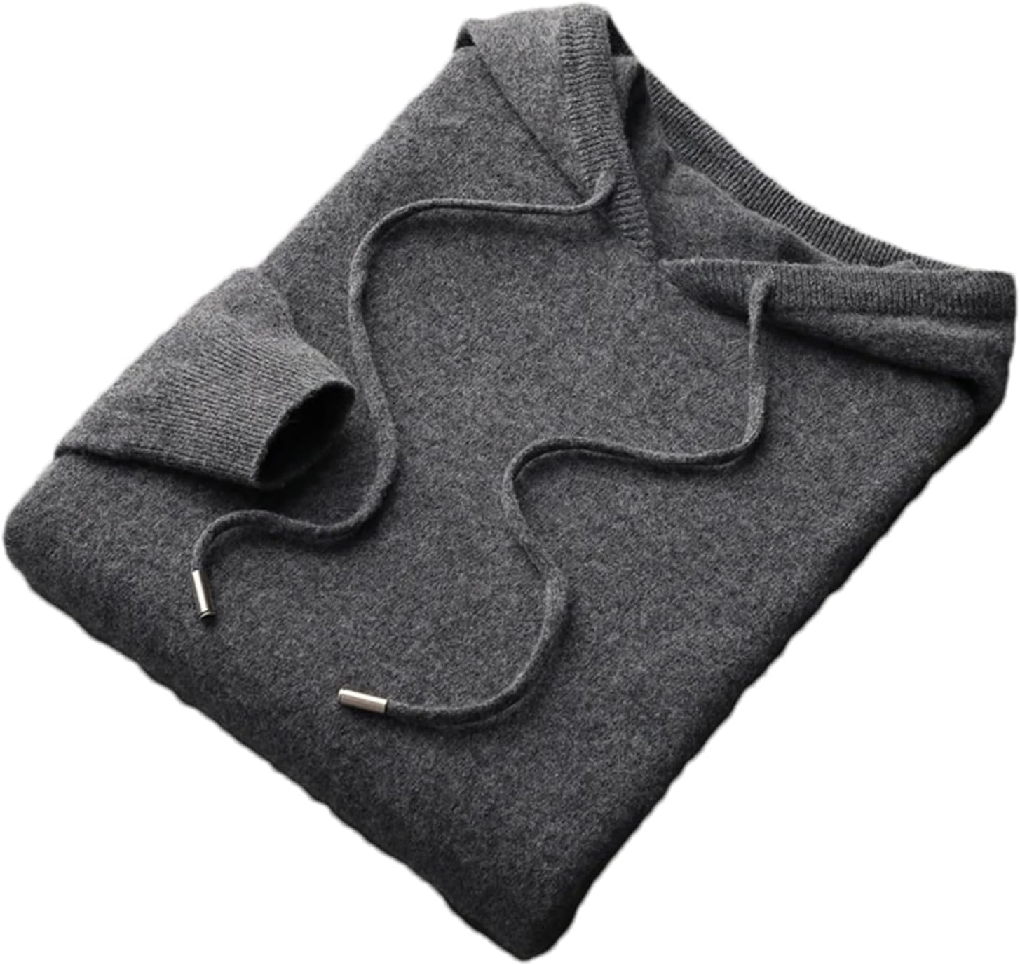 Men's Pullover Wool Cashmere Sweater Solid Color Knitted Casual Long Sleeve Men's Solid Wool Hooded Sweater
