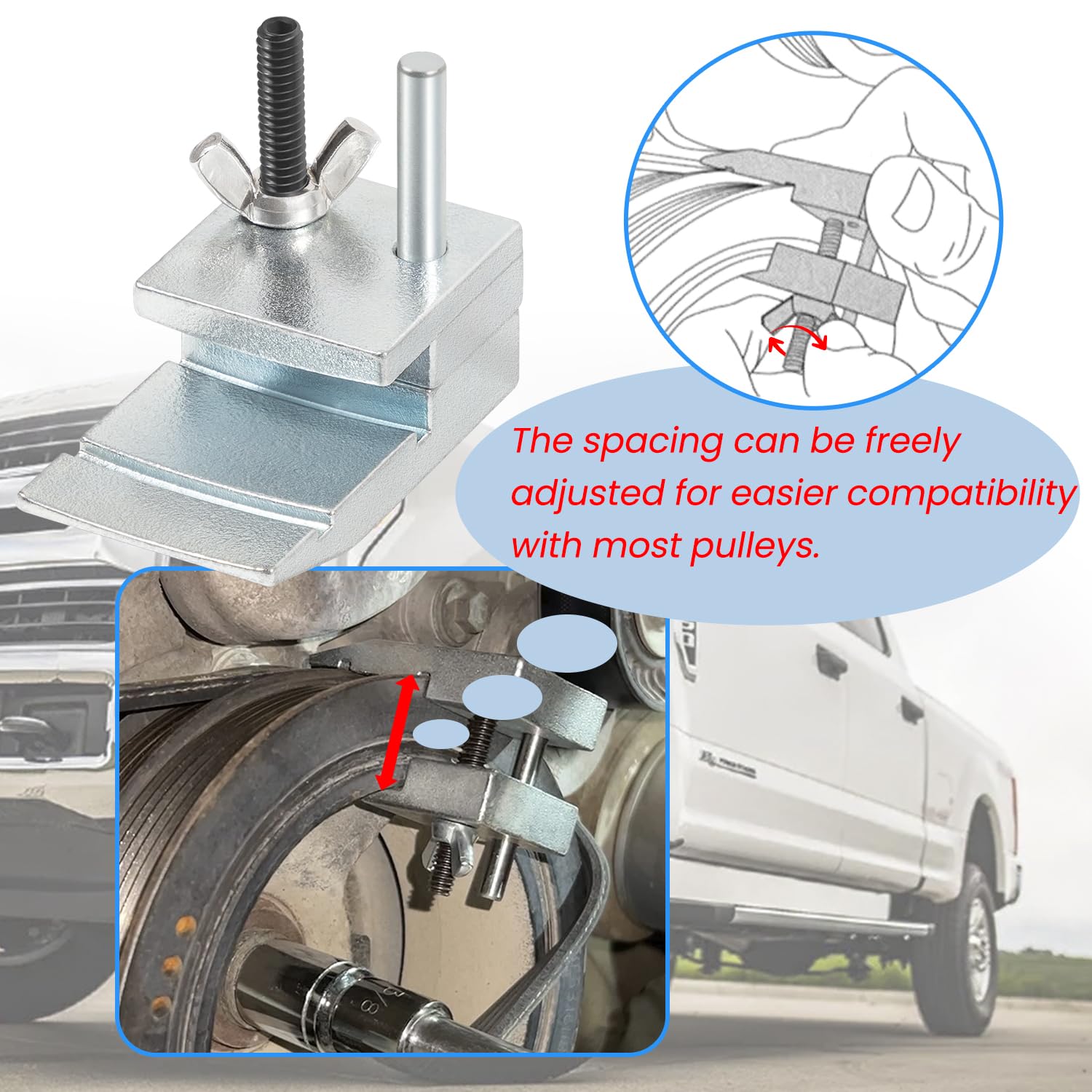 59350 Stretch Belt Installer Compatible with 2011 & Newer Ford 3.5L EcoBoost & 3.7L Engines, as Well as 2019 & Newer GM 5.3L & 6.2L Engines